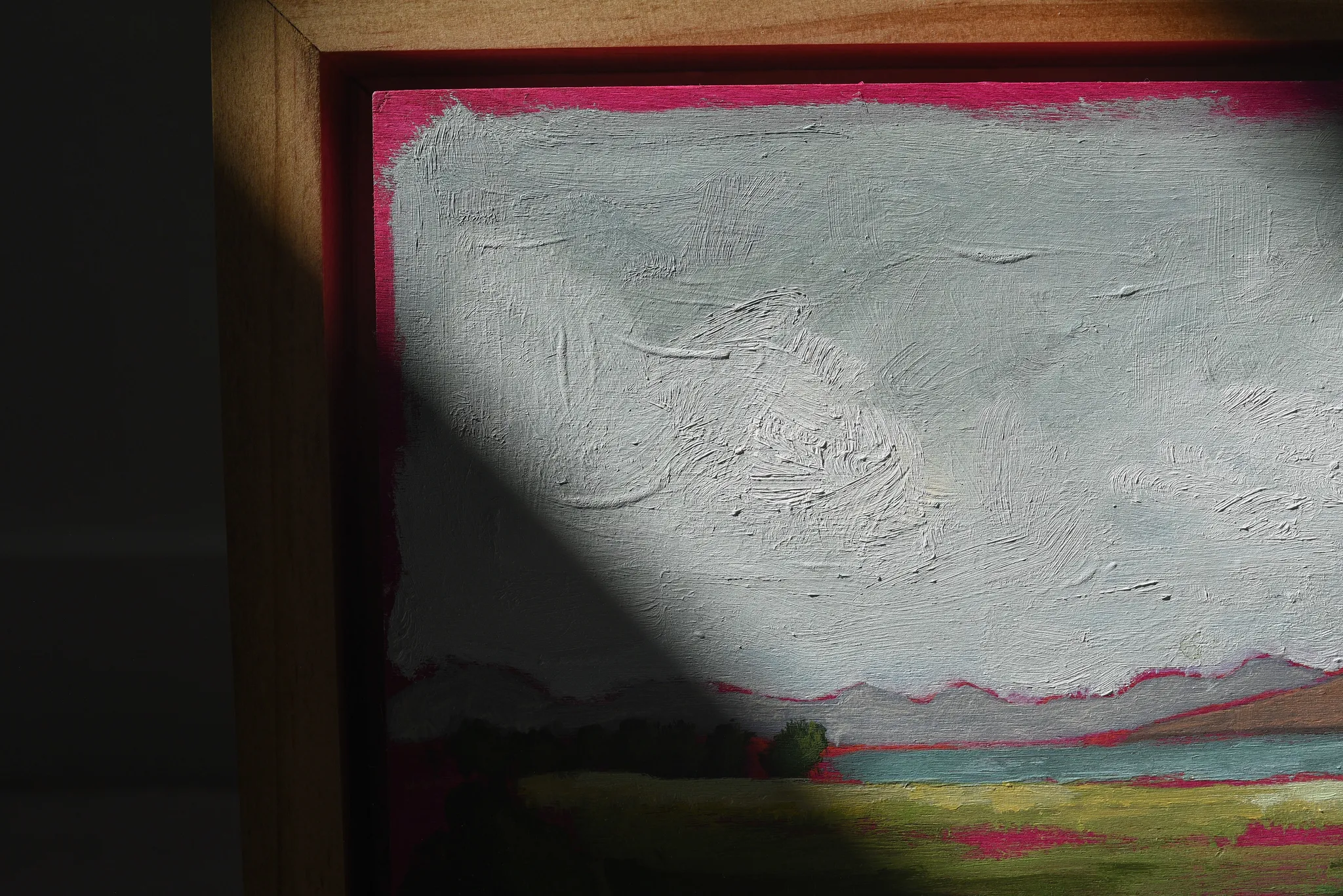 Lush Lake, view 4 of 9: the enchanting scene at Utah Lake during the evening, where a magenta underpainting subtly peeks through the lush tones.