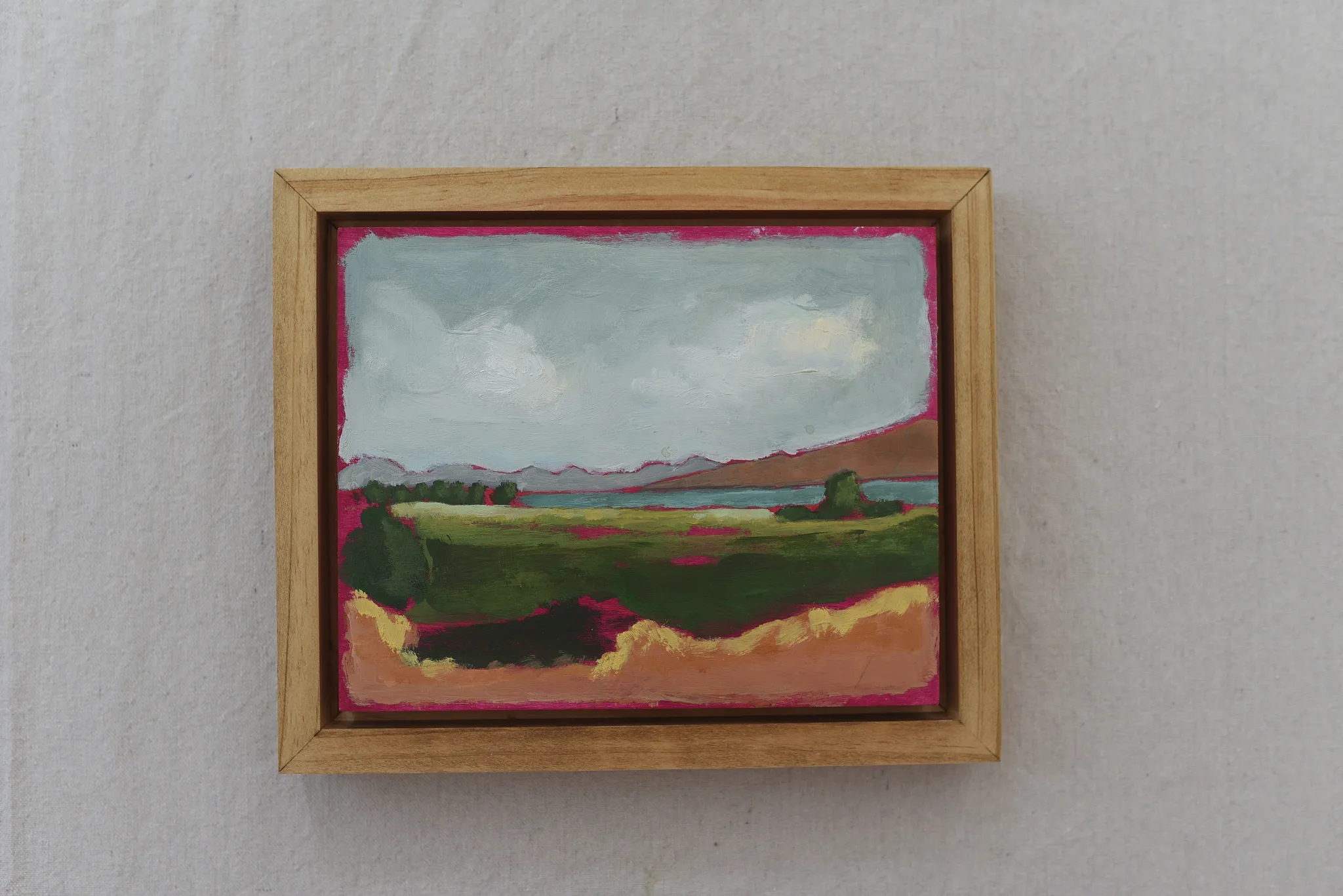 Lush Lake, view 9 of 9: the enchanting scene at Utah Lake during the evening, where a magenta underpainting subtly peeks through the lush tones.