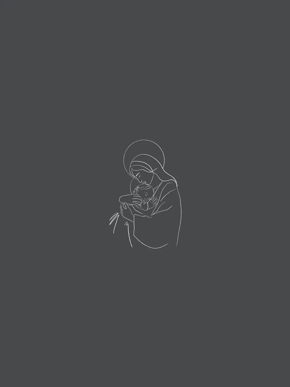 Mary and Jesus Outline Nativity, the full artwork.