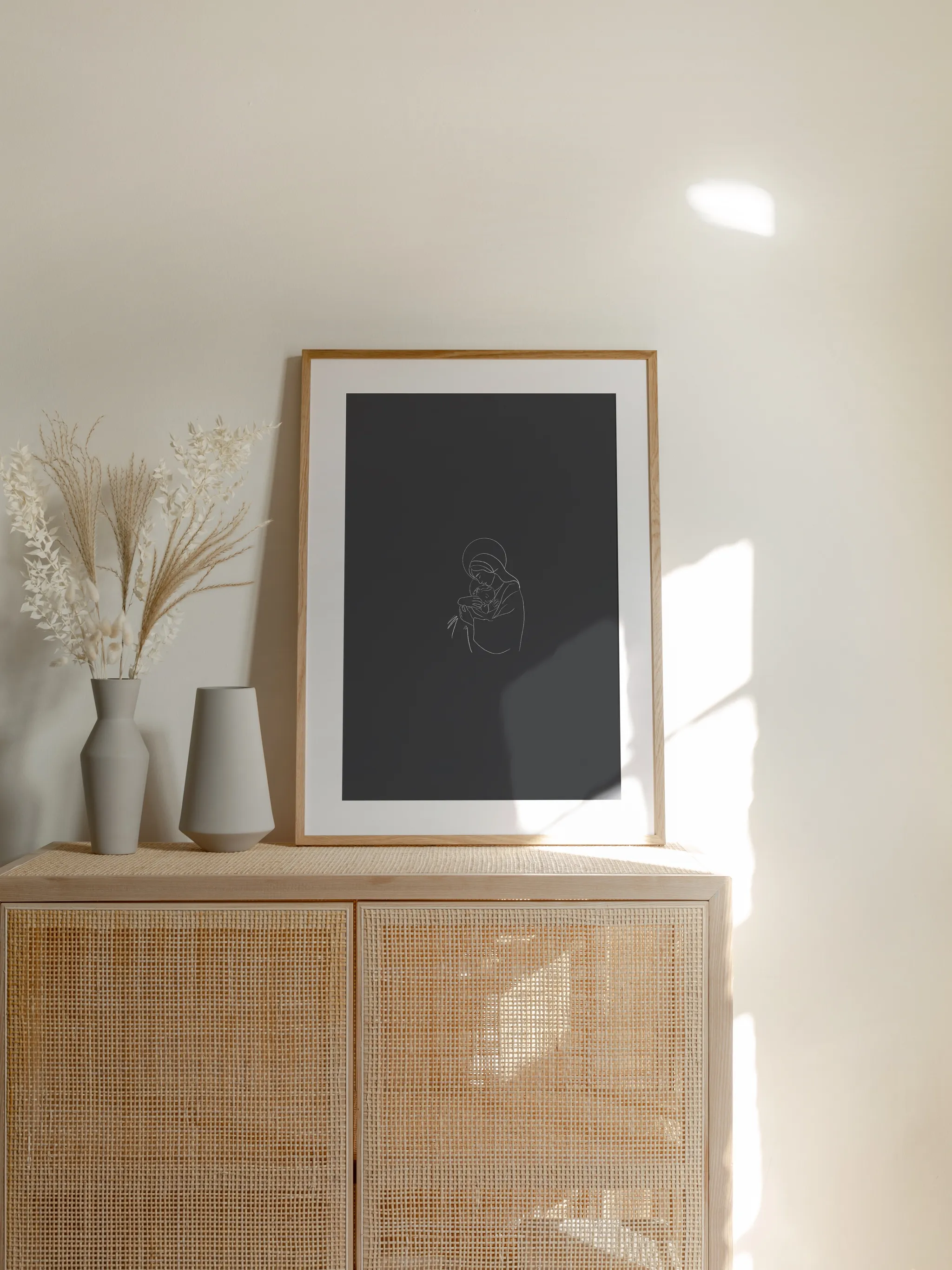 Mary and Jesus Outline Nativity, shown as a print.
