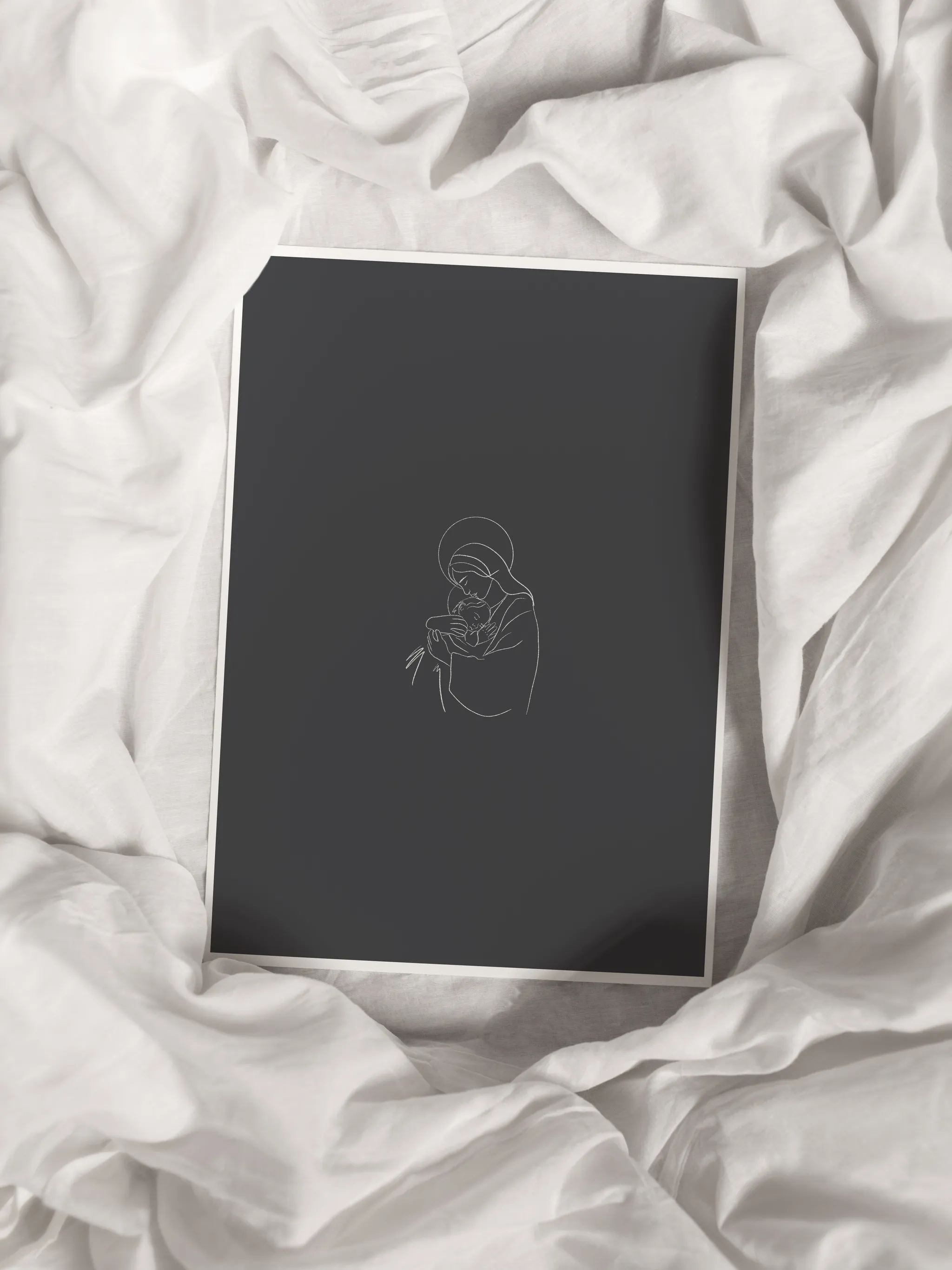 Mary and Jesus Outline Nativity, shown as a print.