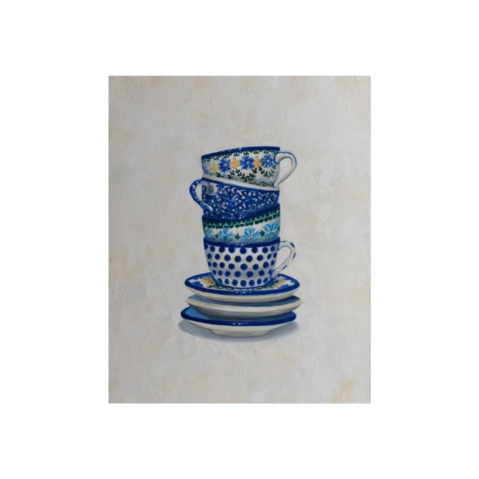 Polish Pottery Teacups, artwork by McKenna Woolley.