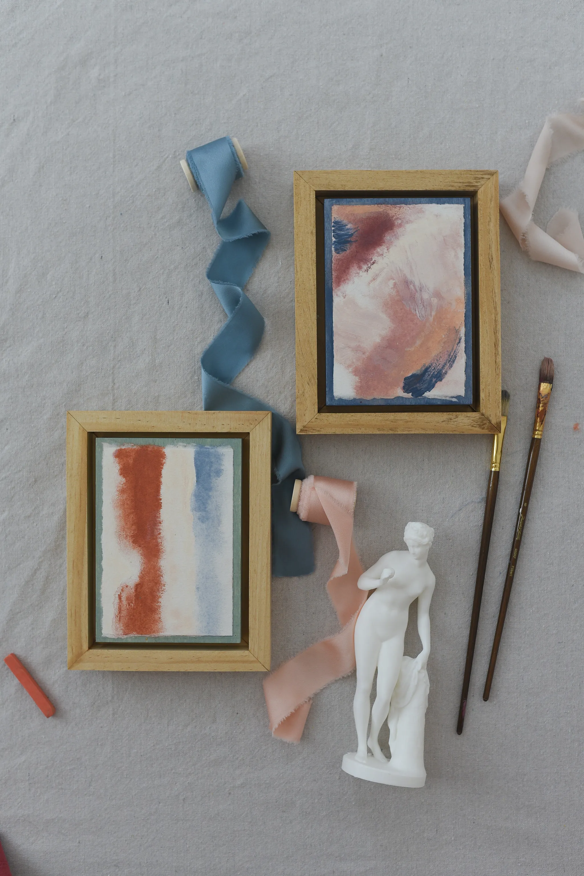 Sweet dreams, view 7 of 7: A soothing palette of French blue, soft pink, and creamy white, creating a gentle and heavenly atmosphere.