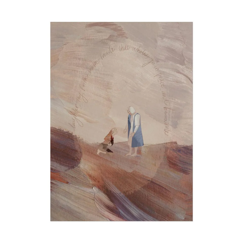 Woman with an Issue of Blood, artwork by McKenna Woolley.