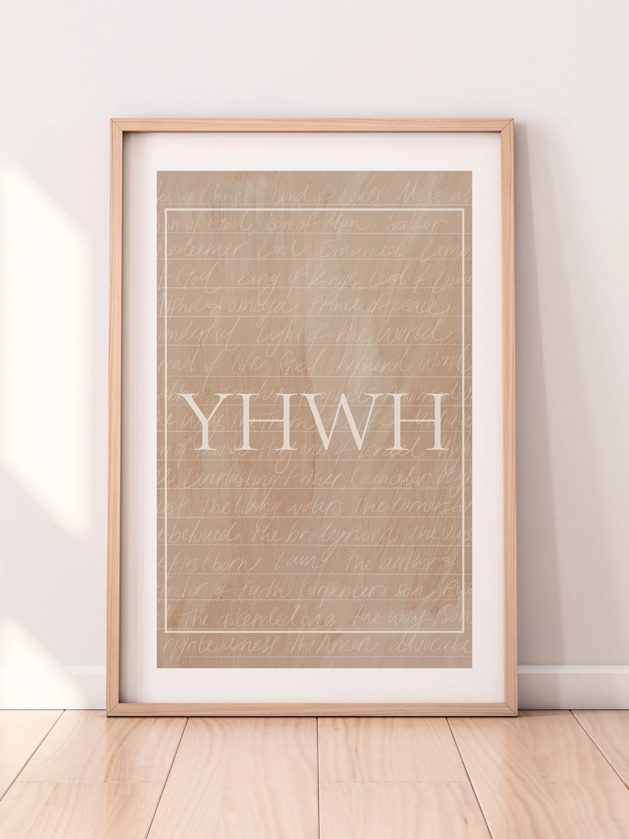 YHWH, shown as a print.