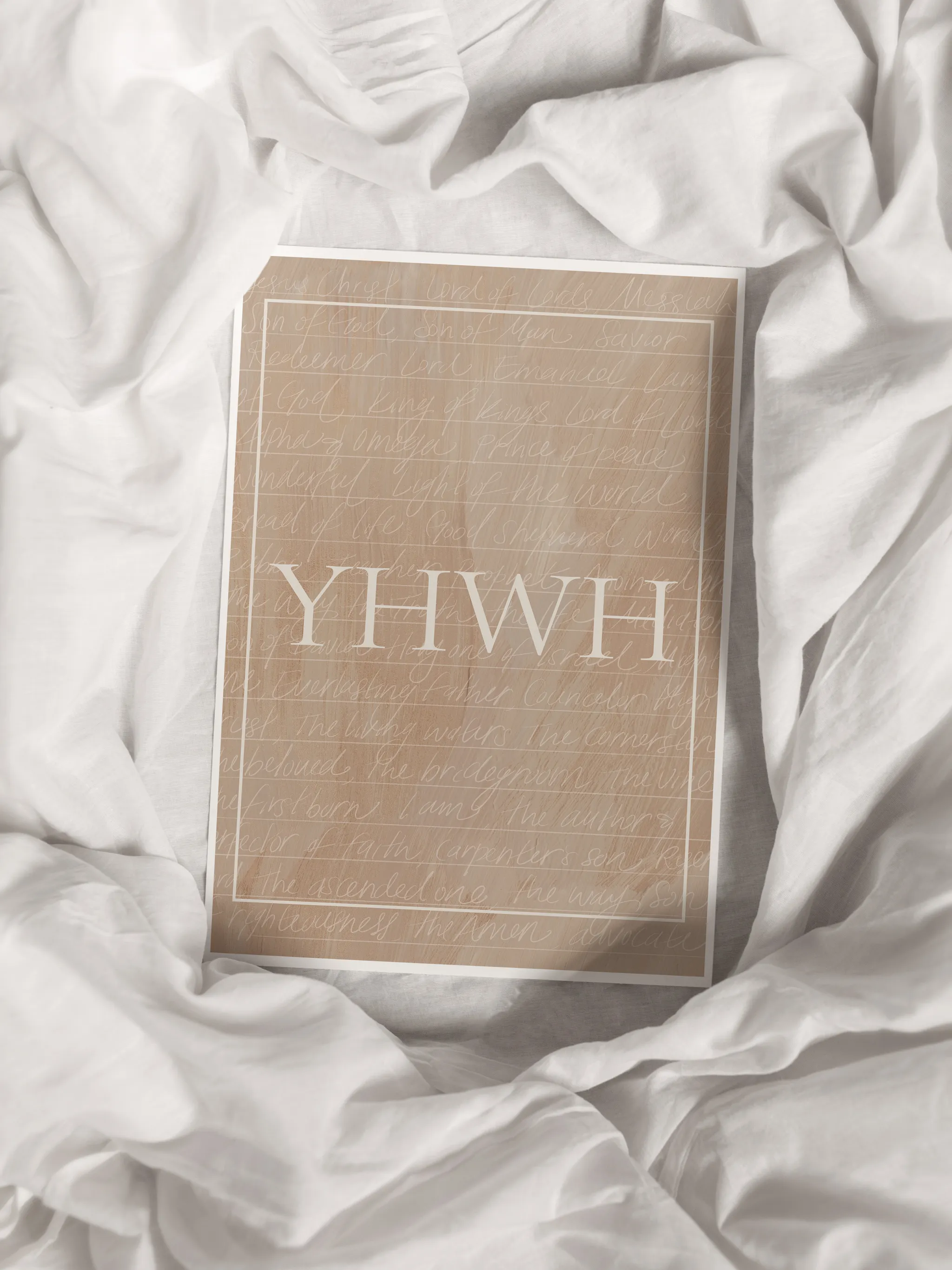 YHWH, shown as a print.